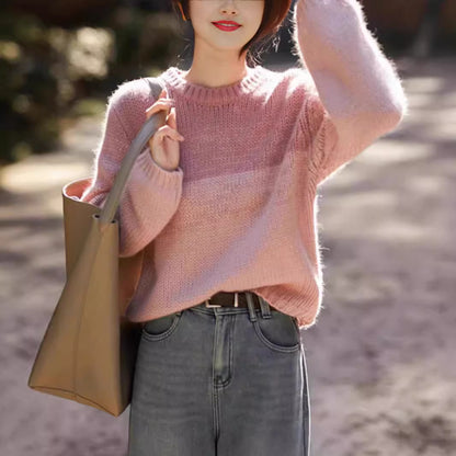 Pull en tricot pour femmes avec dégradé de couleurs doux Chic und Stil