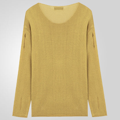 Homme Pull ras du cou stylé avec des détails effilochés Chic und Stil
