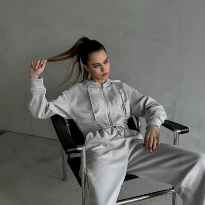 Chic Crop Top and Wide Lounge Pants Set for Women