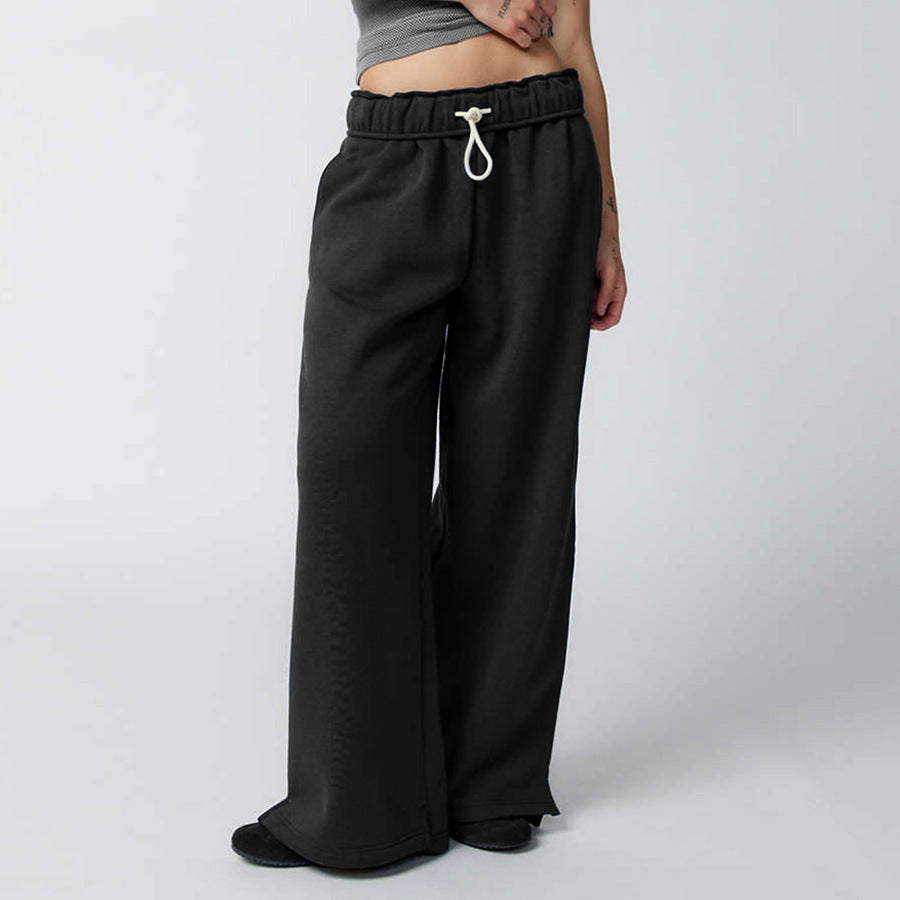 Chic and Stylish wide casual pants for ladies with elastic waist and drawstring