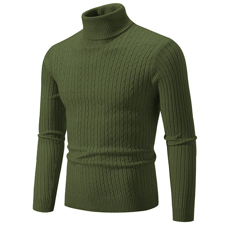 Pull à col roulé pour hommes avec motif torsadé structuré Chic und Stil