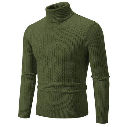Pull à col roulé pour hommes avec motif torsadé structuré Chic und Stil