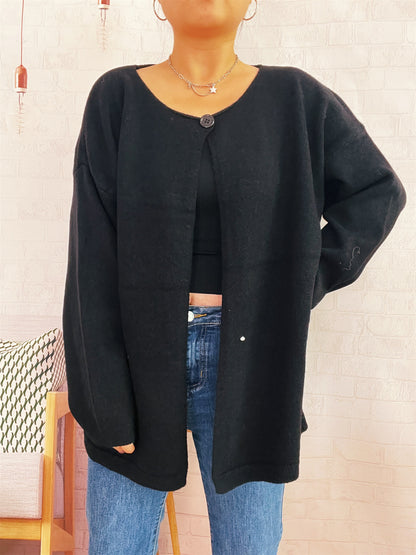 Cardigan en tricot décontracté pour femmes à coupe ouverte et matériaux doux Chic und Stil