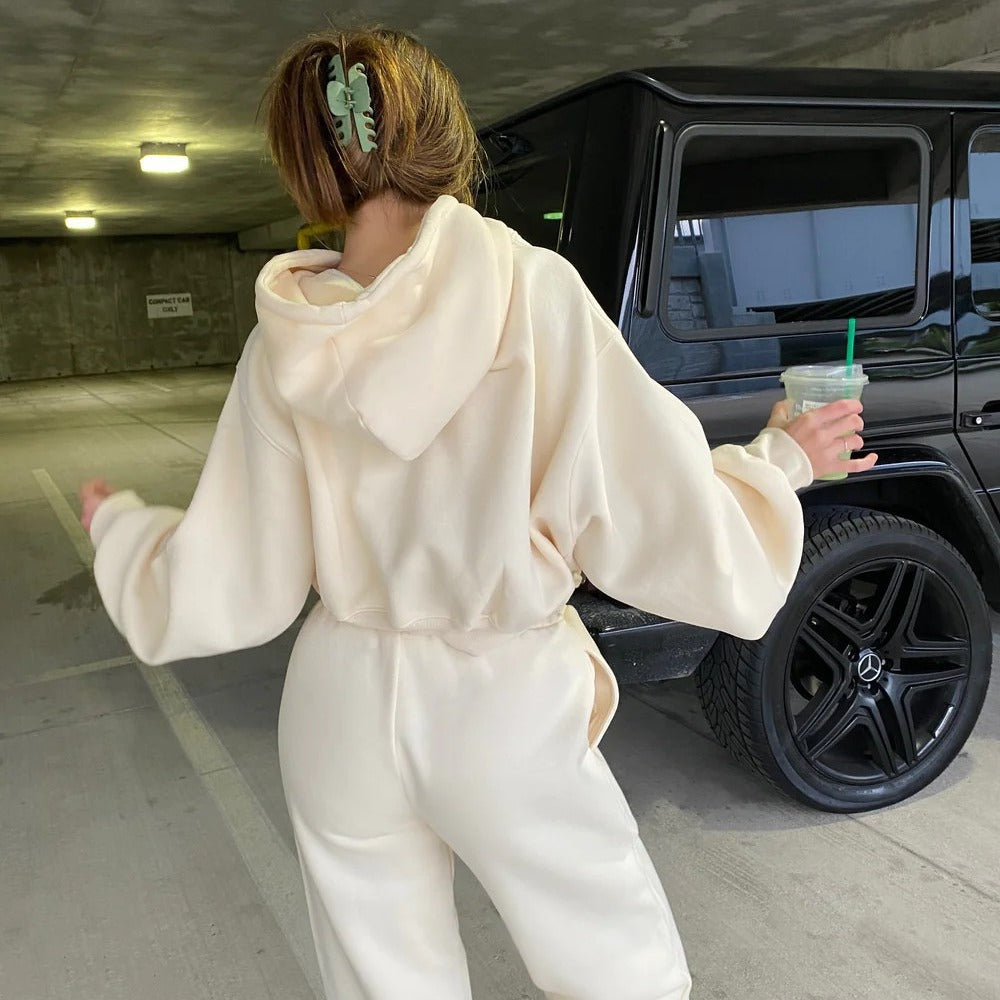 Chic Hoodie and Jogging Pants Set for Women
