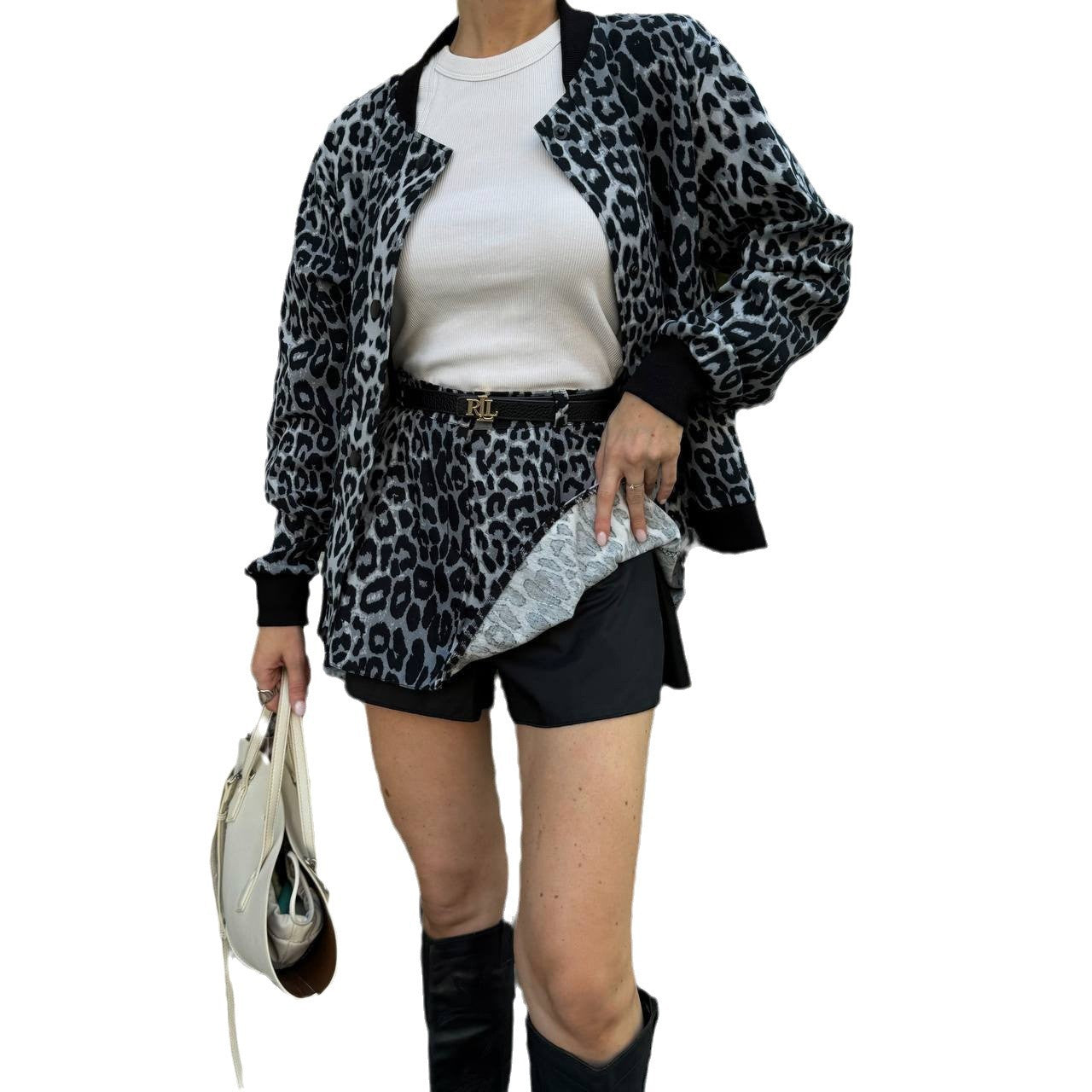 Women's set consisting of a leopard print jacket and a Chic und Stil skirt