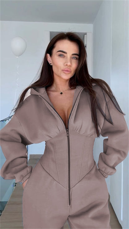 Dames Combinaison stylée avec col haut et poches pratiques Chic und Stil