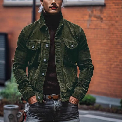 Men's corduroy jacket with a classic fit and practical chest pockets Chic und Stil
