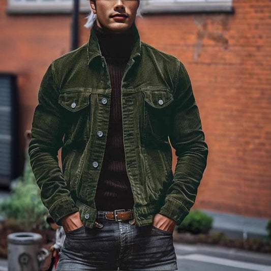 Men's corduroy jacket with a classic fit and practical chest pockets Chic und Stil