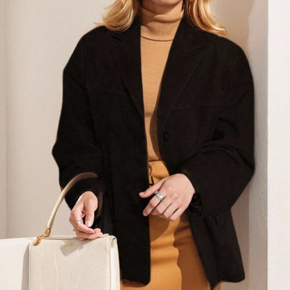 Blazer en daim oversize pour femmes avec des détails élégants Chic und Stil