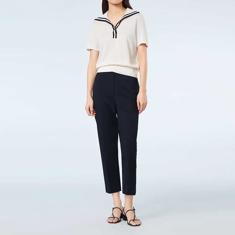 Top Polo Femme avec Détail Col Nautique Chic und Stil