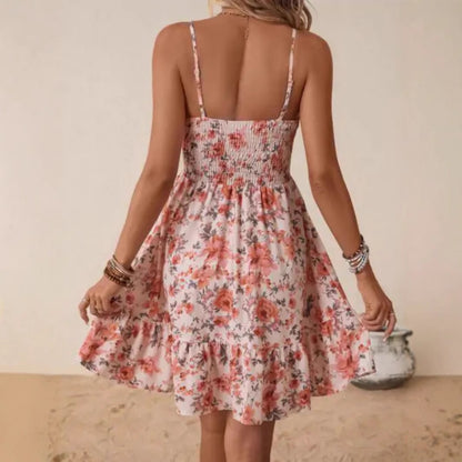 Robe d'été légère pour femmes avec volants et design floral Chic und Stil