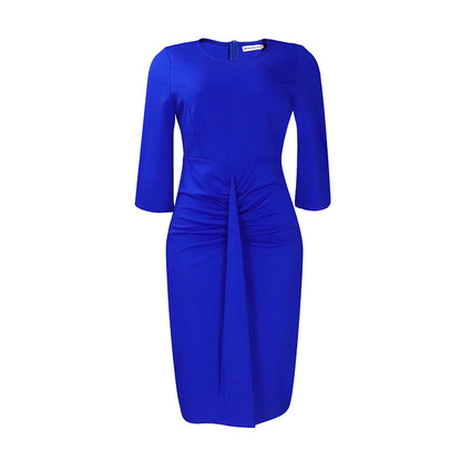 Robe ajustée pour femmes avec plis et manches 3/4 Chic und Stil