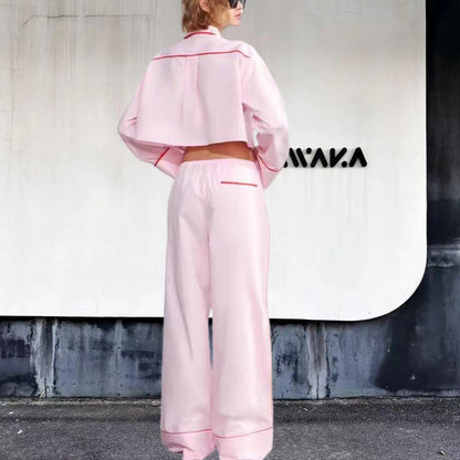 Fashionable women's two-piece set with crop top and wide leg pants Chic and Style