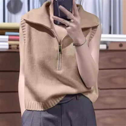 Pull en knit pour femmes avec col montant et fermeture éclair Chic und Stil