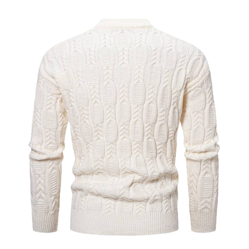 Chunky knit pullover for men with a modern cable pattern and a round neck Chic and Style