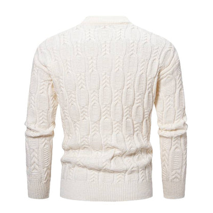 Chunky knit pullover for men with a modern cable pattern and a round neck Chic and Style