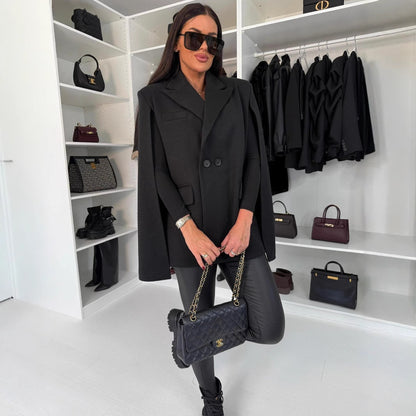 Blazer Cape à double bouton pour femmes Chic und Stil