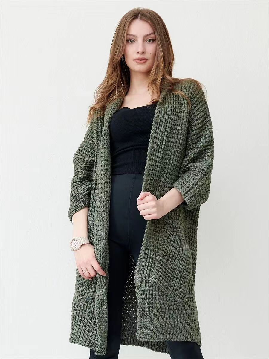 Dames gros tricot cardigan avec fronts ouverts et poches pratiques Chic und Stil