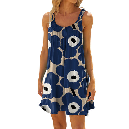 Robe d'été décontractée pour femmes avec impression florale et tissu doux Chic und Stil