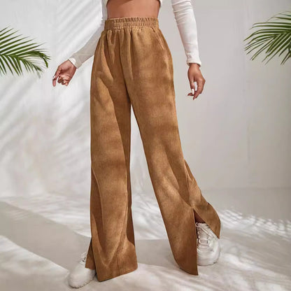 Chic and Style Wide Ribbed Pants for Women