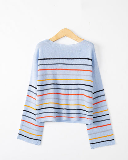 Femmes Pull rayé oversized en matériau doux avec coupe large Chic und Stil