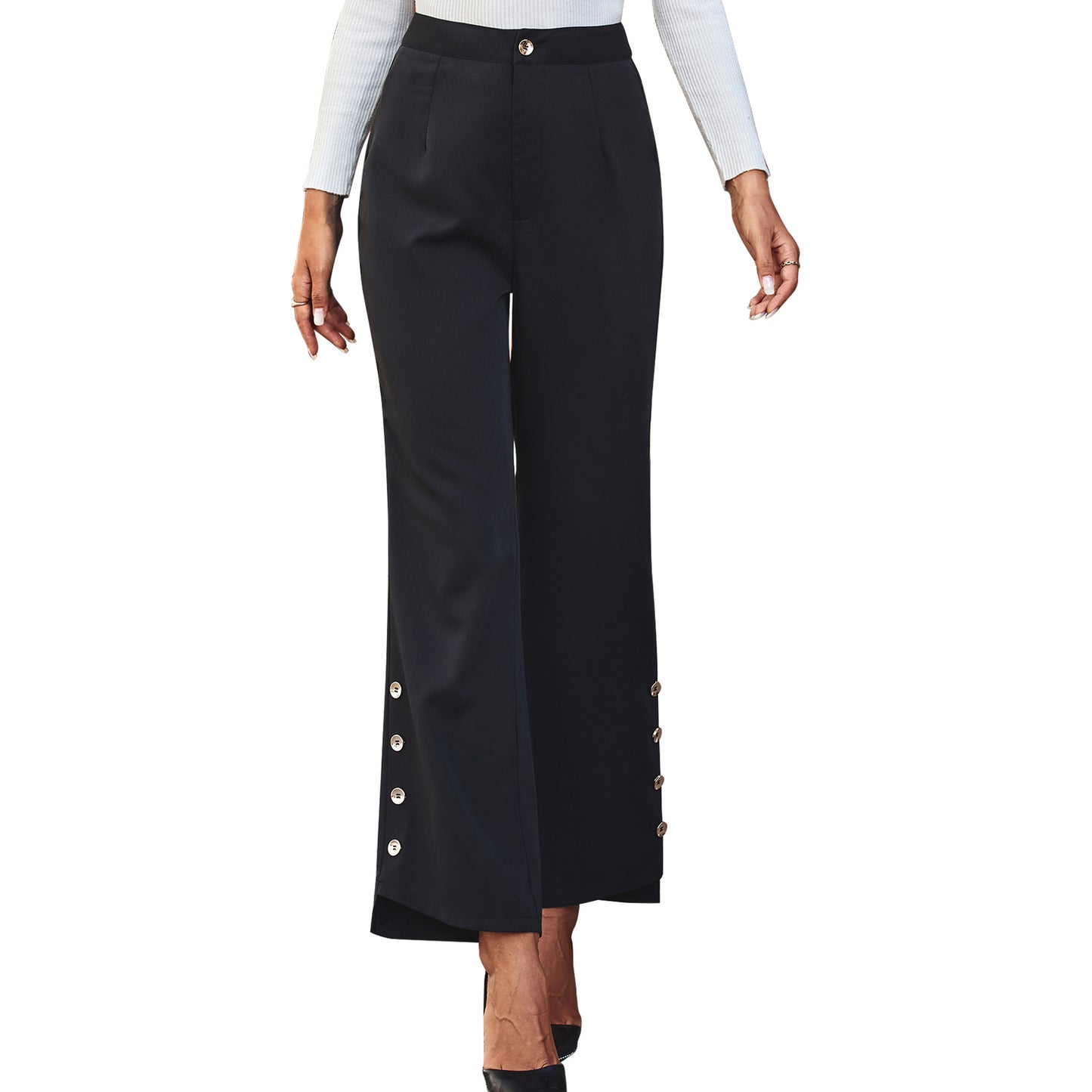 Chic and Style Elegant Palazzo Pants for Women with Button Details