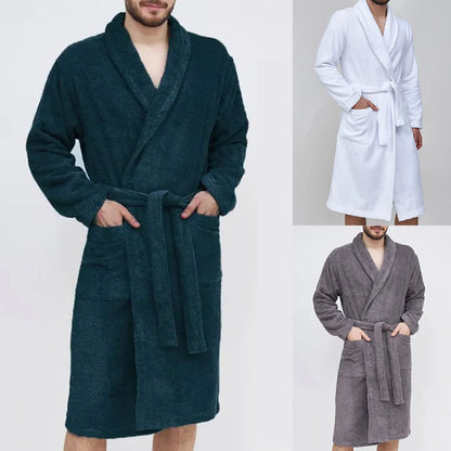 Cozy terry bathrobe for men with belt Chic und Stil