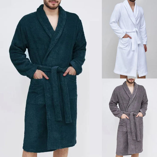 Cozy terry bathrobe for men with belt Chic und Stil