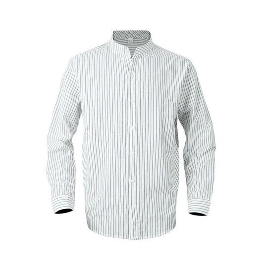 Chemise élégante pour hommes à rayures avec col montant et détails modernes Chic und Stil