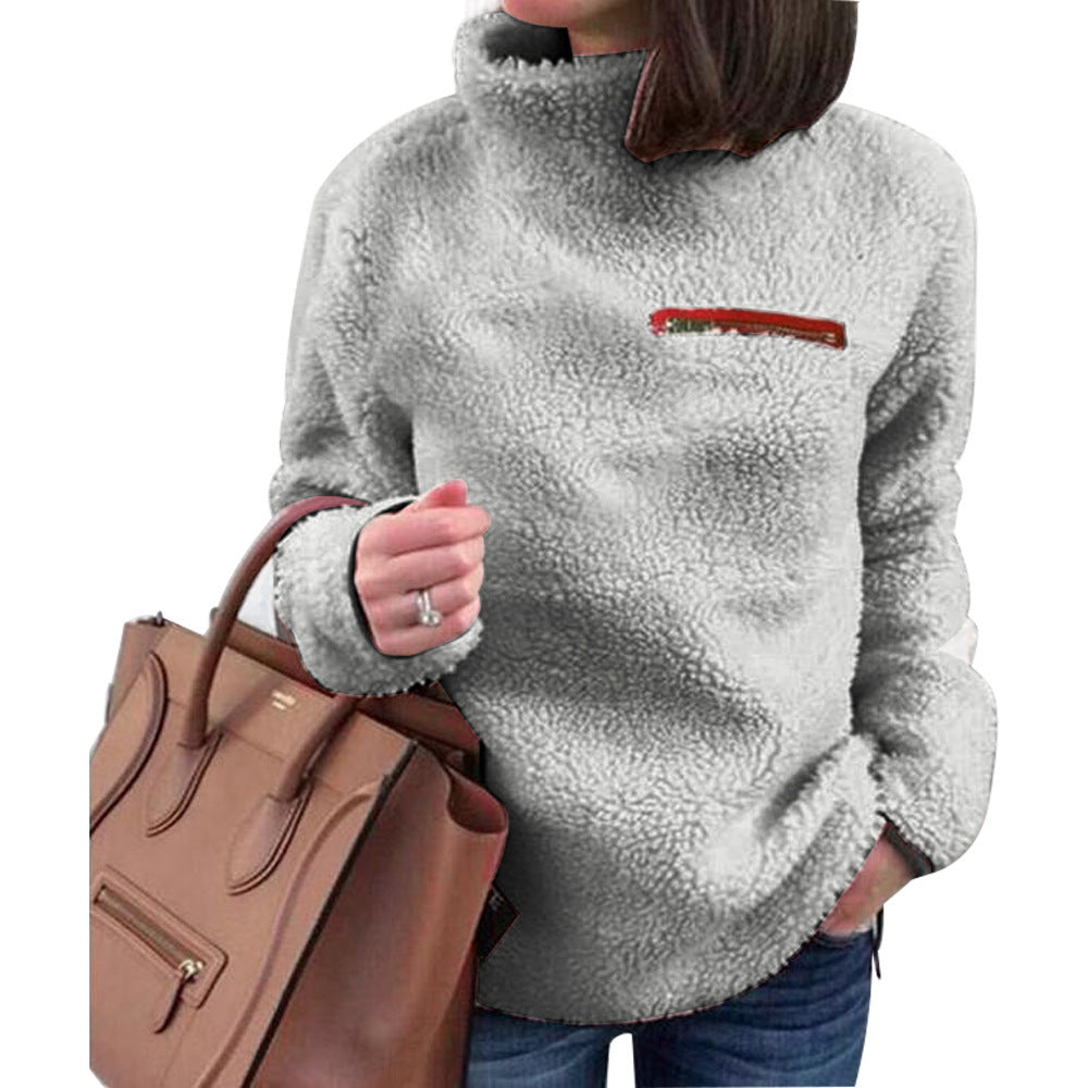 Pull en polaire pour femmes avec col montant et coupe féminine Chic und Stil