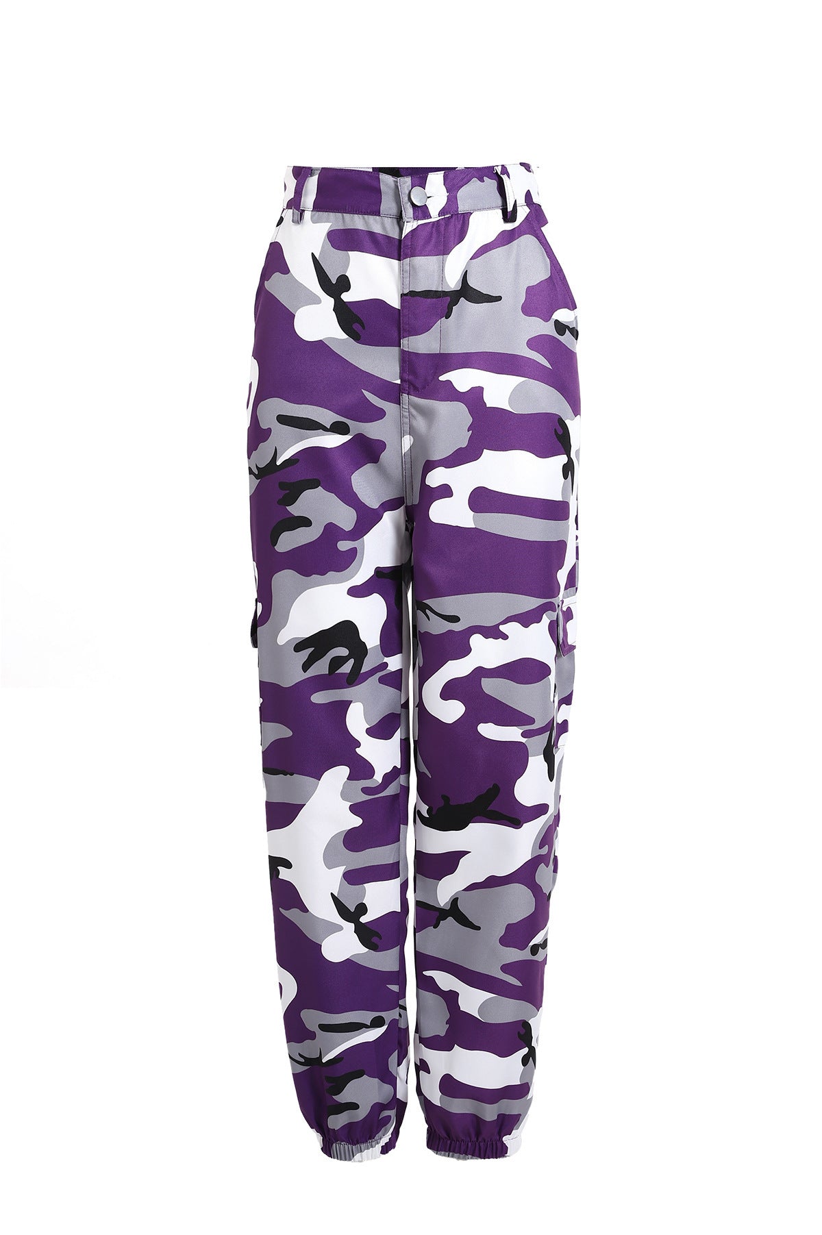 Camouflage sports pants for women with elastic waistband and side pockets Chic and Style