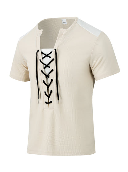 Chemise à manches courtes pour homme avec design sportif à lacets Chic und Stil