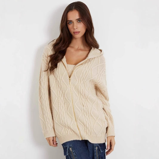 Dames cardigan avec capuche et fermeture éclair Chic und Stil