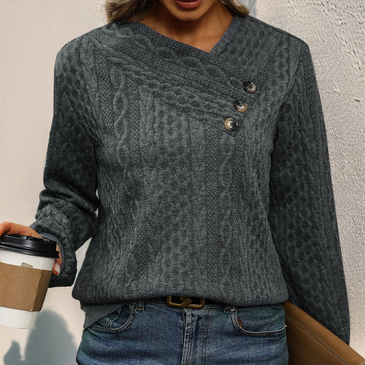 Pull en tricot pour femmes avec un décolleté en V raffiné et des boutons décoratifs Chic und Stil