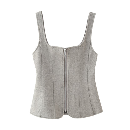 Dames Hautement ajusté Bustier haut avec fermeture éclair élégante Chic und Stil