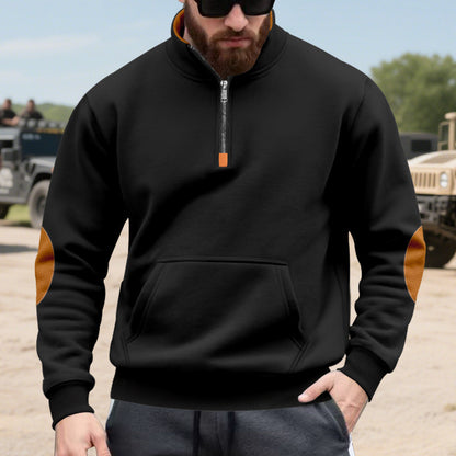 sporty pull for men with half-zip and practical kangaroo pocket Chic und Stil