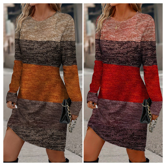 Robe en tricot pour dames au design décontracté en blocs de couleur Chic und Stil
