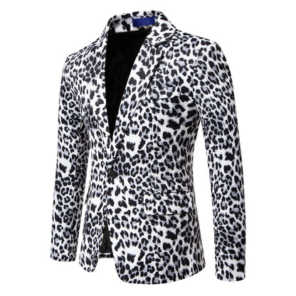 Blazer de costume élégant pour homme avec un motif léopard frappant Chic und Stil