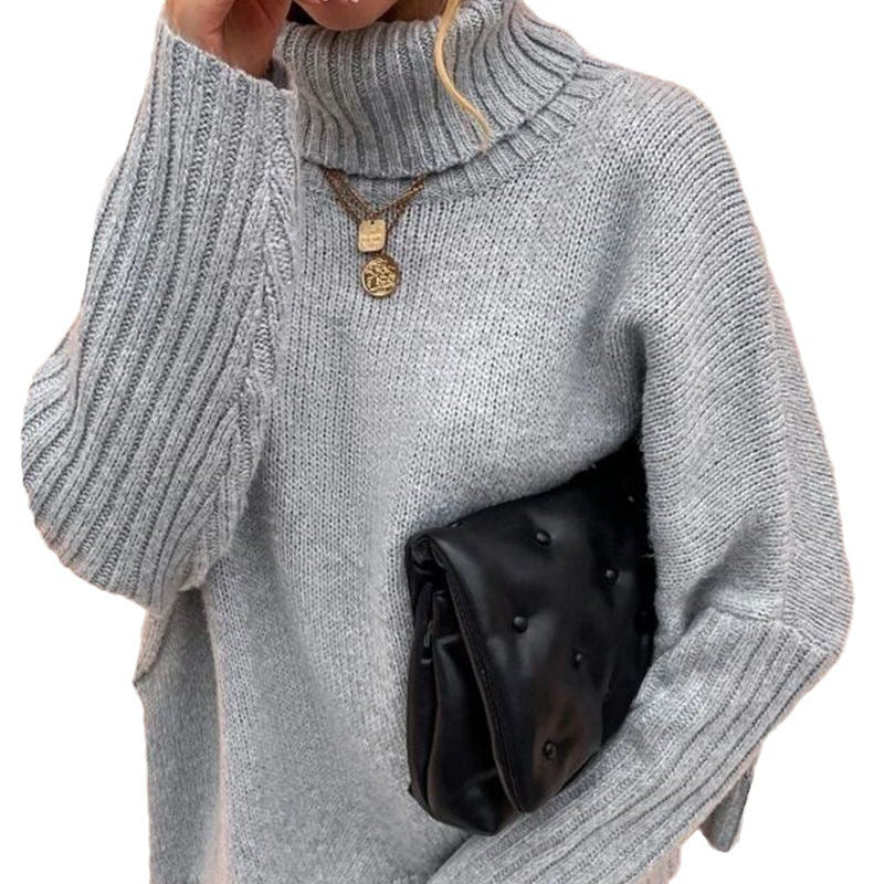 Pull en grosse maille pour dames avec col montant Chic und Stil