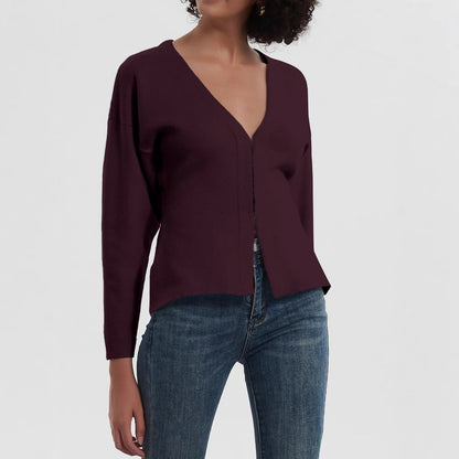 Dames élégante gilet à col en V et fermeture à boutons Chic und Stil