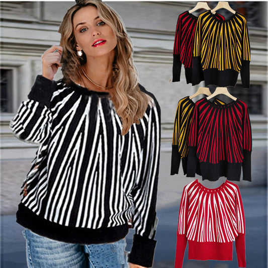 Pull rayé tendance pour femmes avec coupe innovante et style décontracté Chic und Stil