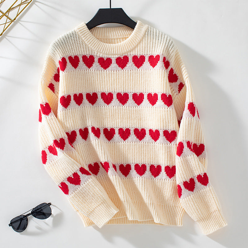 Pull femme confortable avec motif de cœurs Chic und Stil