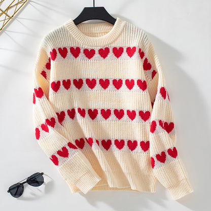 Pull femme confortable avec motif de cœurs Chic und Stil