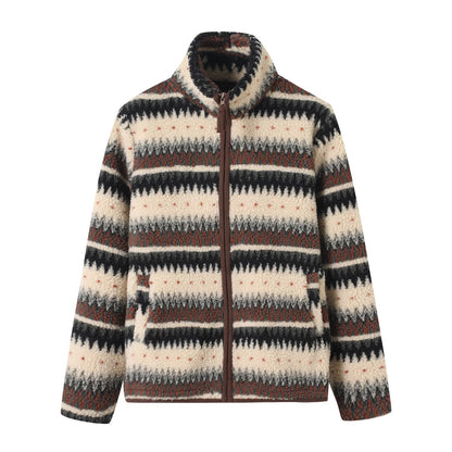 Veste en polaire pour femmes avec col haut et motif tendance Chic & Stil