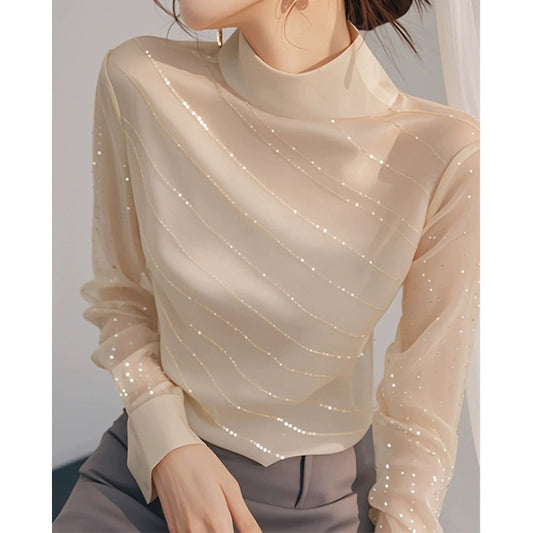 Chemisier transparent élégant pour femmes avec détails embellis Chic und Stil