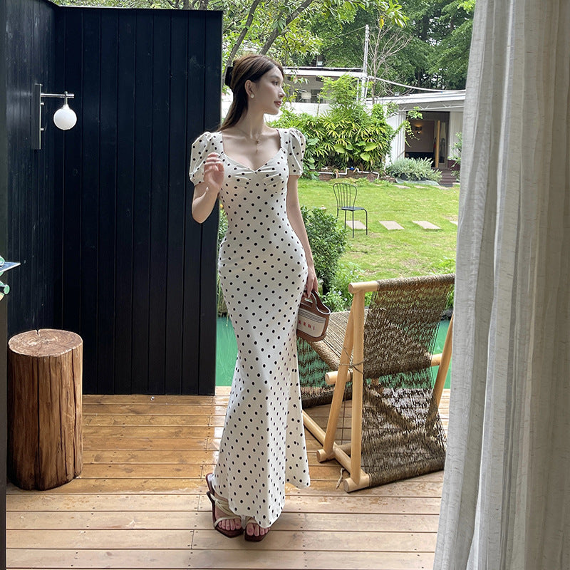 Dames Élégante Robe Maxidots Chic und Stil