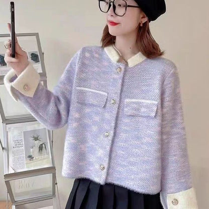 Dame Design-gilet avec col contrastant et boutons de haute qualité Chic und Stil