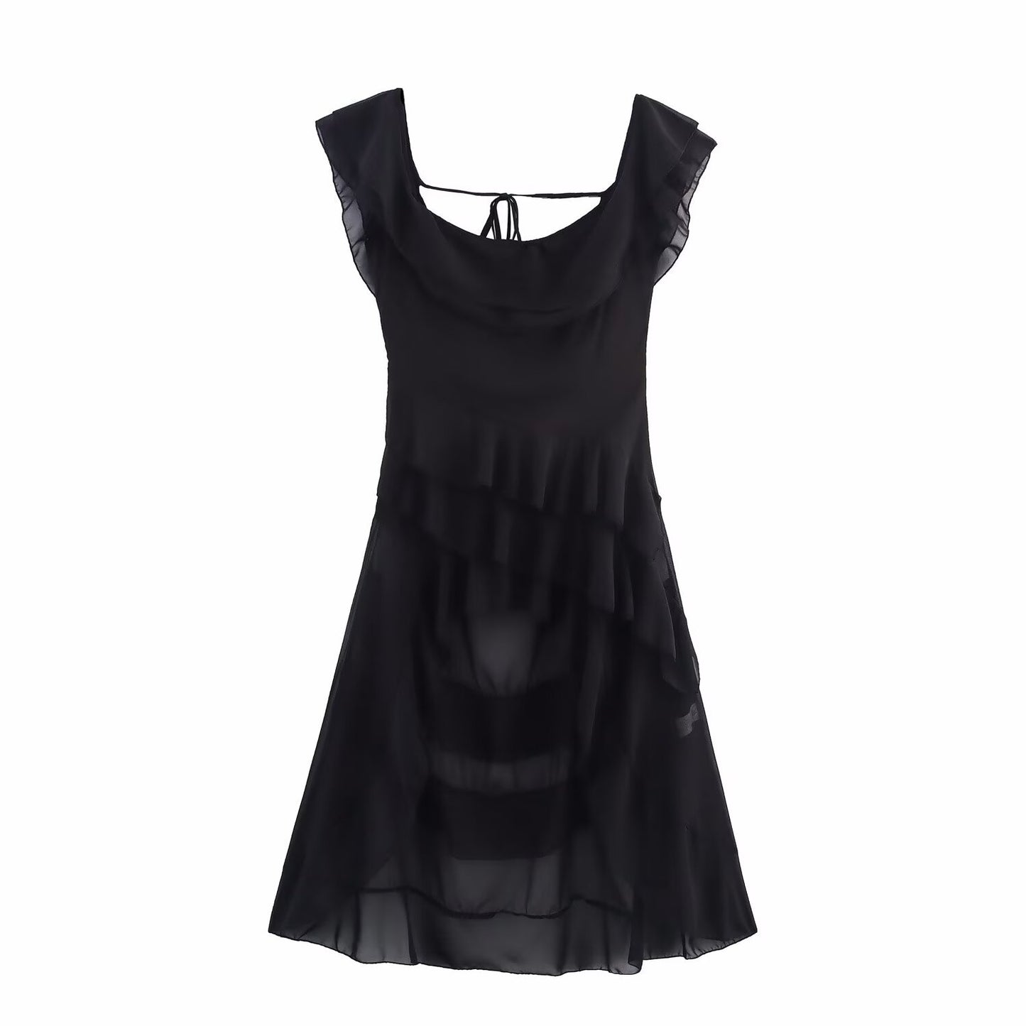 Robe maxi off-shoulder pour femmes avec des détails de volants volumineux et un ourlet flottant Chic und Stil
