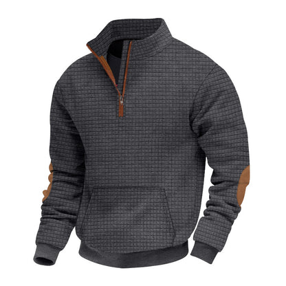Structured fleece pullover for men with trendy high collar Chic und Stil