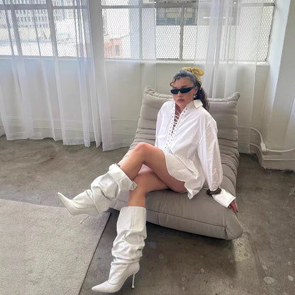 Chemisier femme avec design à volants et élégant lacet Chic und Stil